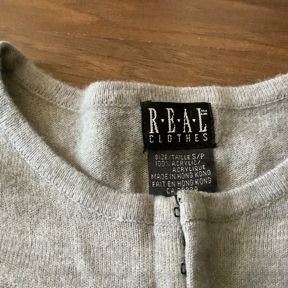 Real light grey crop cardigan - Picture 6 of 11